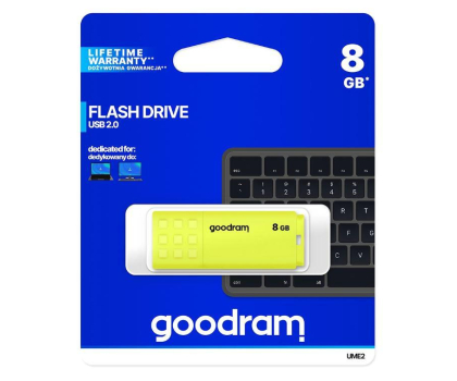 PenDrive GOODRAM 8GB UME2 odczyt 20MB/s USB 2.0 żółty